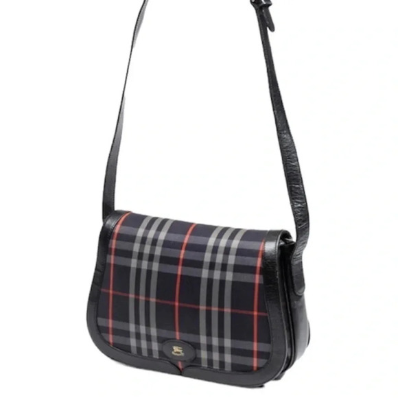 Vintage Burberry Flap Nova Check Canvas Shoulder Bag - Picture 2 of 5